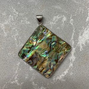 Mother of Pearl and Abalone Double Sided Pendant